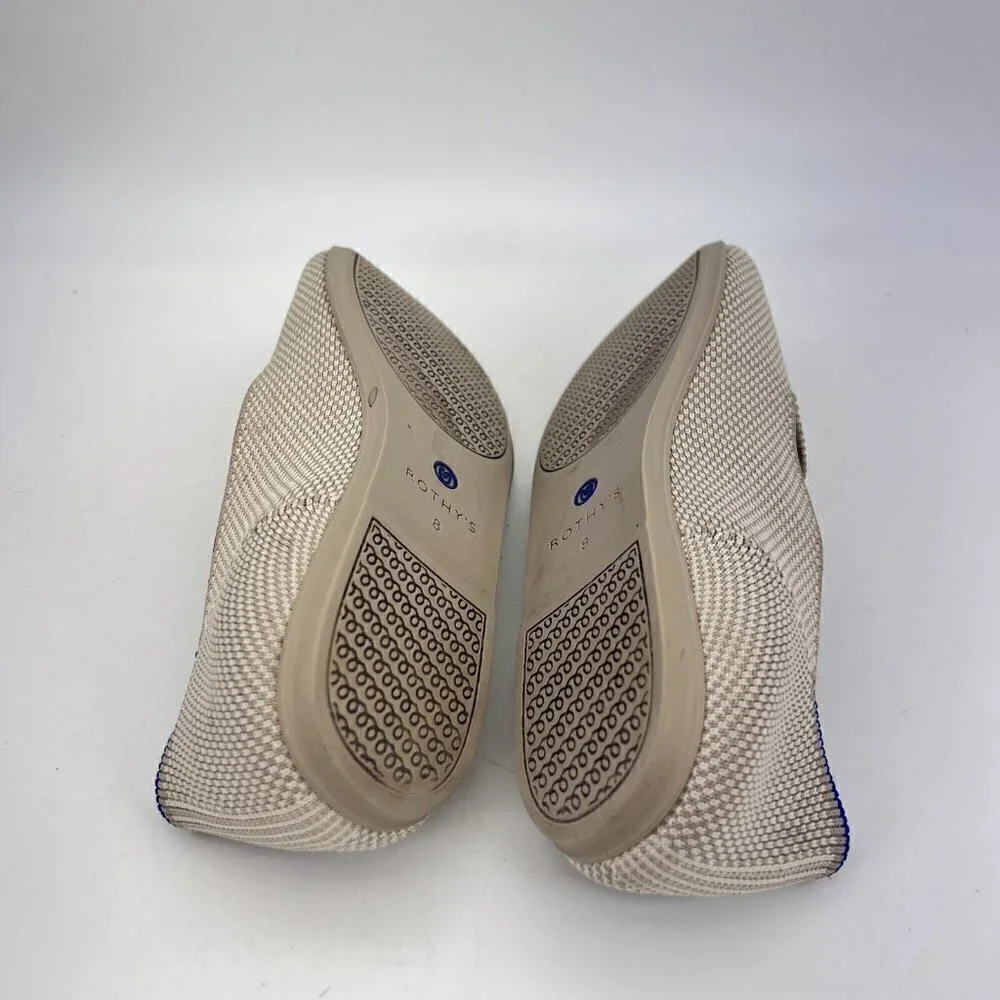 Rothy’s The Loafer Women Size 8 W Knit Flat Slip On Shoes Beige